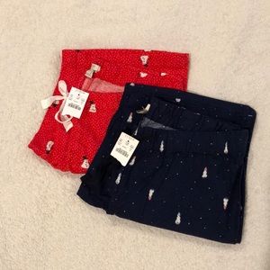 Jcrew holiday PJ pants, 2 pairs, medium
